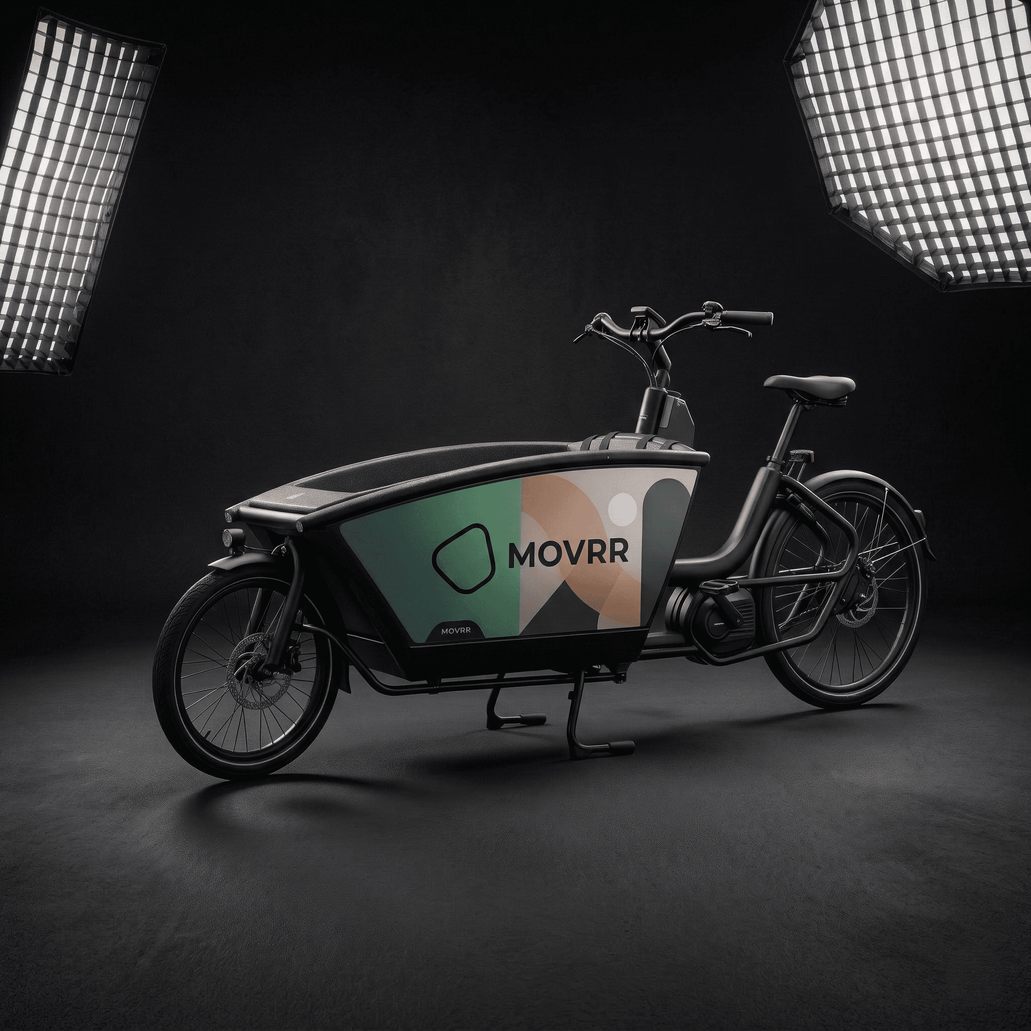 Movrr display panel attached to a bicycle - Cargo Side Panel