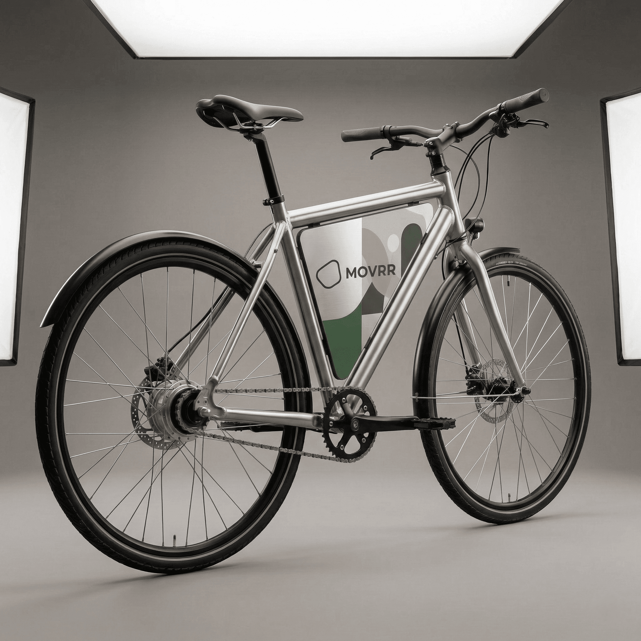 Movrr display panel attached to a bicycle - Frame Panel