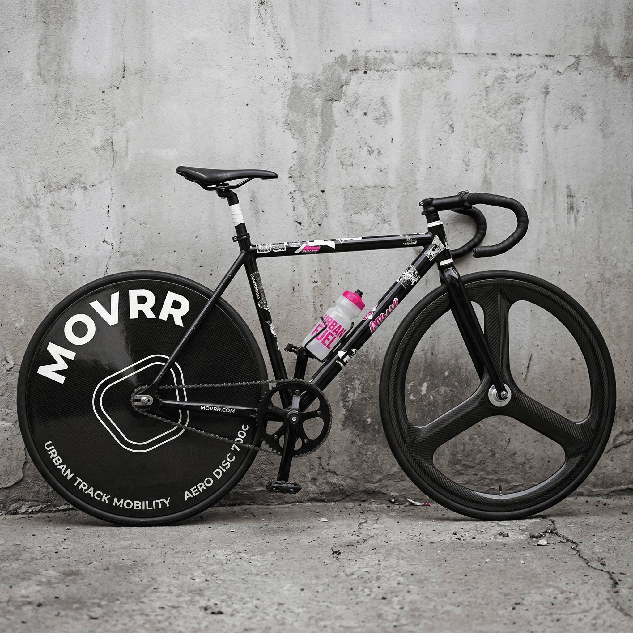 Movrr display panel attached to a bicycle - Wheel Cover